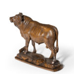 A fine 'Black Forest' linden wood model of a standing bull 2