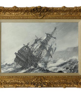 'A Galleon in Distress’ by Montague Dawson