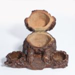‘Black Forest’ walnut tobacco box in the form of a dog