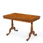 An early Victorian solid walnut library table made for Gillows by John Barrow,