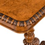 Victorian solid walnut library table made for Gillows detail