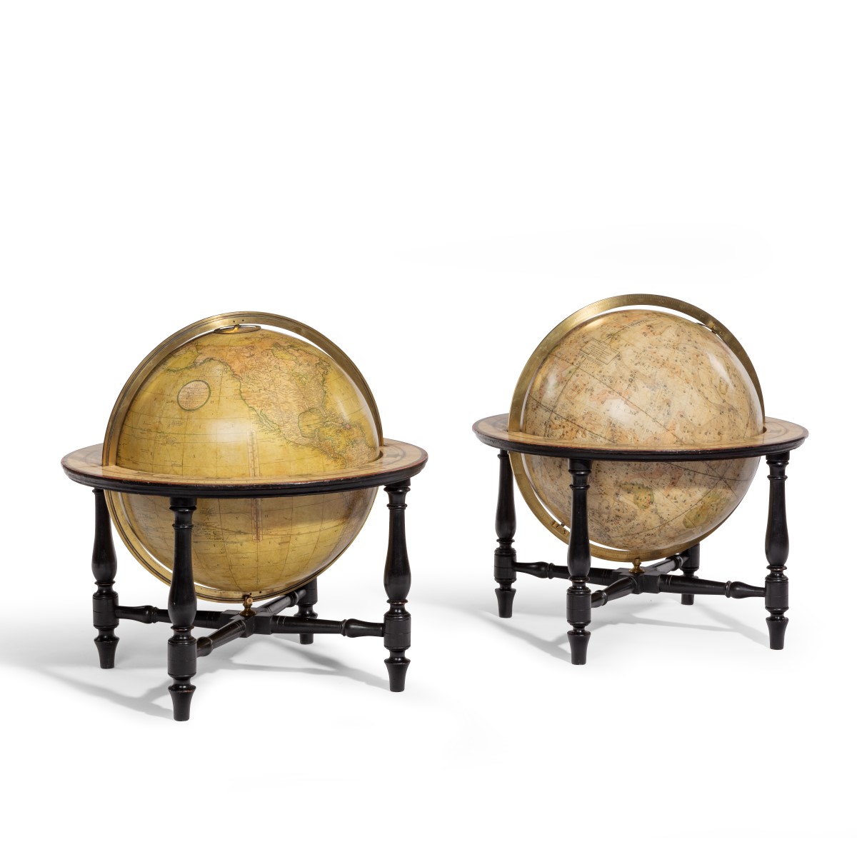 A pair of Cary’s 15-inch table globes