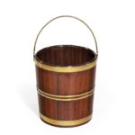 A late George III brass bound bucket side