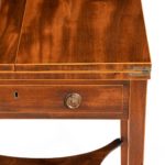 A Sheraton period George III mahogany patience table drawer detail