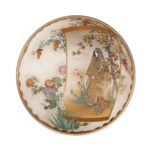 A Meiji period Satsuma earthenware bowl birds eye view