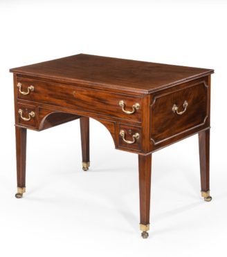 A George III free-standing mahogany architect’s desk
