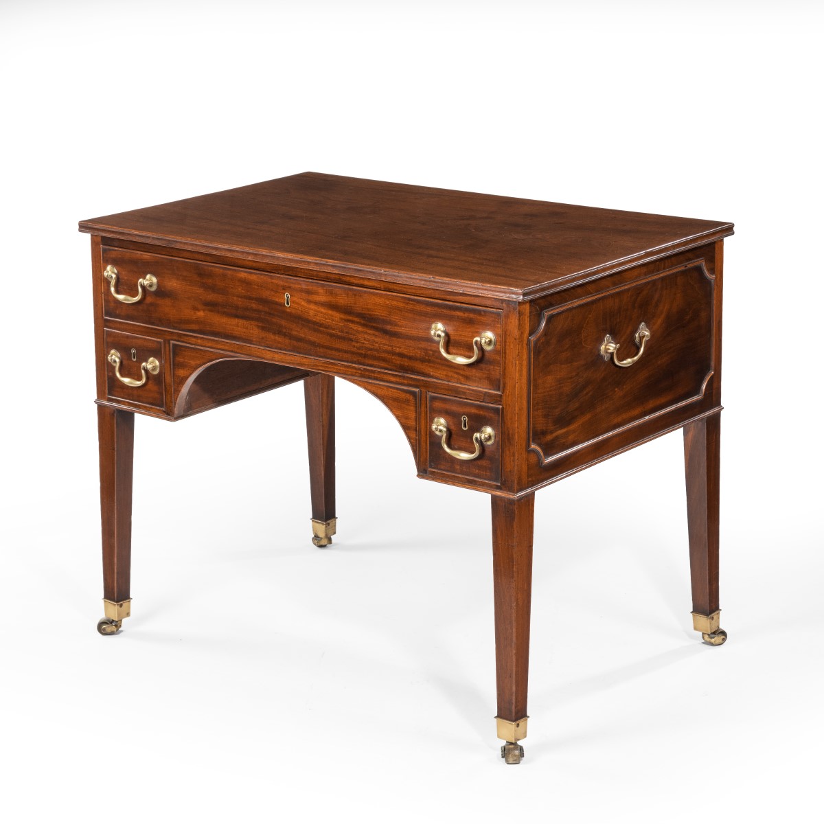A George III free-standing mahogany architect’s desk