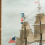 An American reverse-glass painting of the ship ‘Hurricane’ of Boston