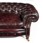 A Victorian walnut Chesterfield sofa side