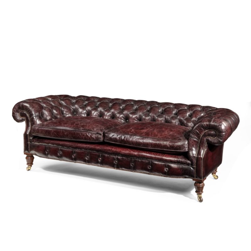 A Victorian walnut Chesterfield sofa main