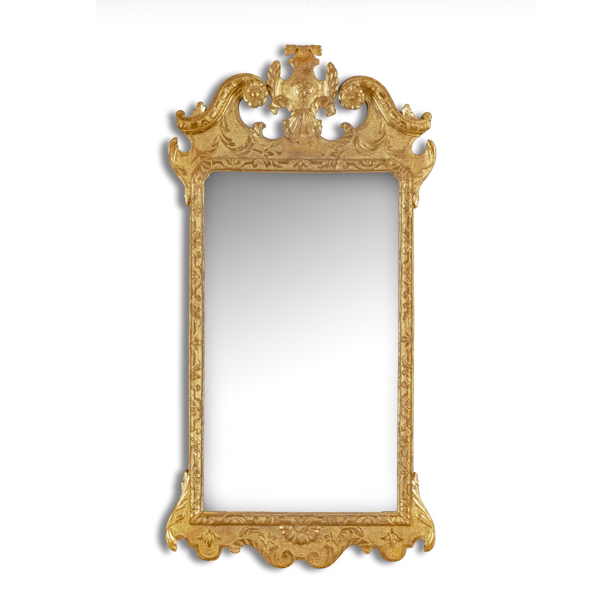 An attractive late George I giltwood mirror