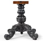 A large Anglo-Ceylonese ebony and specimen wood centre table circa 1840