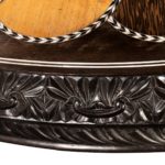 A large Anglo-Ceylonese ebony and specimen wood centre table circa 1840 closeup side