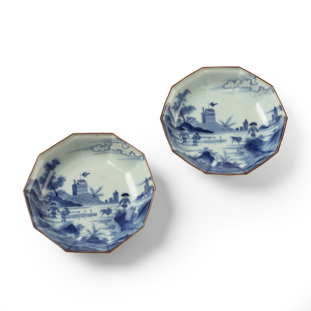 A pair of Edo period ‘Scheveningen' design Arita export dishes