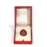 Captain Hood’s gold and hardstone armorial fob seal boxed