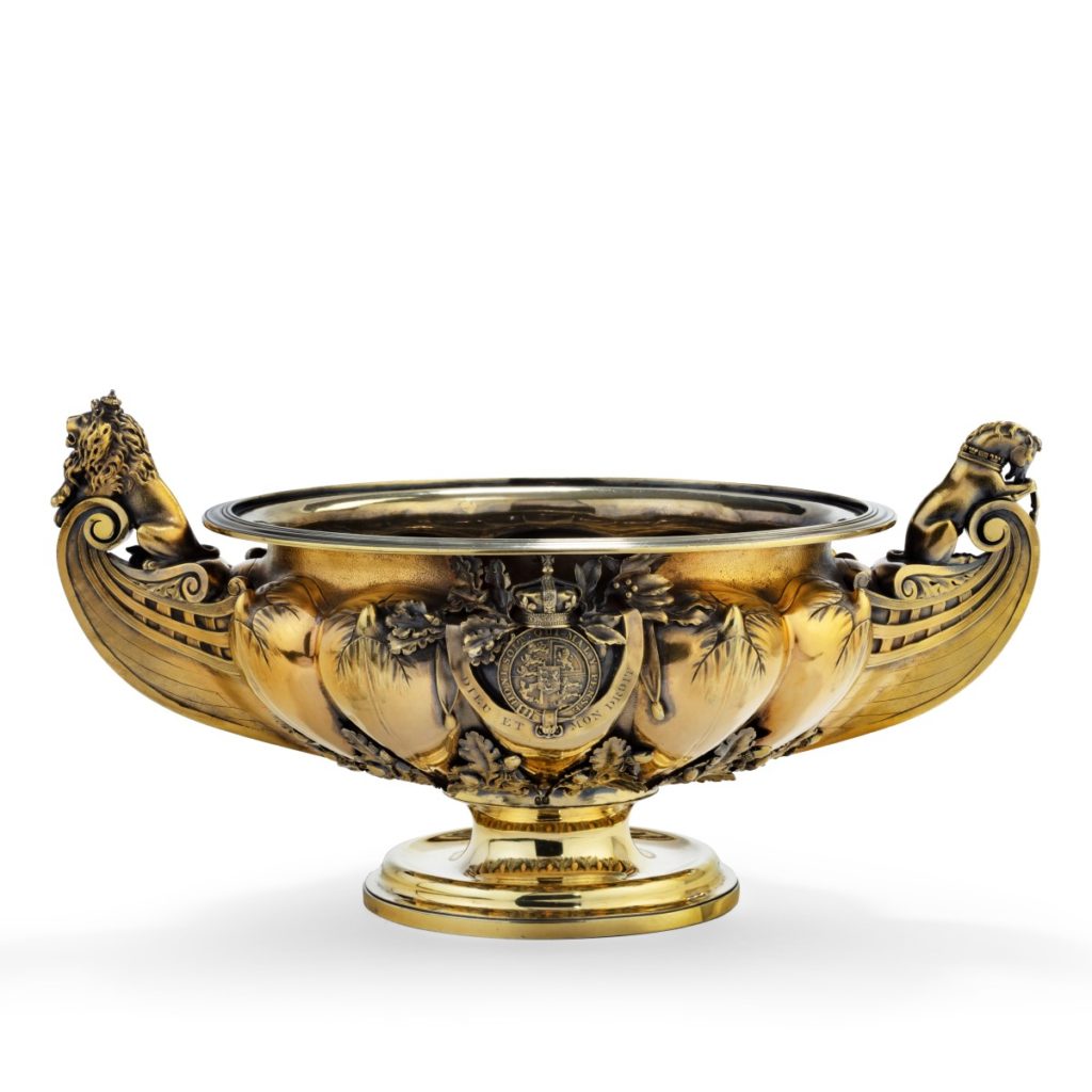 King William IV 46 ’s cup for the Royal Yacht Squadron, 1835