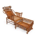 A Chinese Export 'Brighton Pavilion' bamboo adjustable day bed