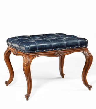 A mid-Victorian walnut stool