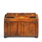 A Jamaican marquetry tea caddy in Caribbean woods by Ralph Turnbull back
