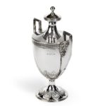 George III Lloyds Patriotic Fund silver and silver gilt vase and cover by Samuel Hennell side
