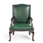 A George III Chippendale period mahogany arm chair front
