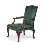 A George III Chippendale period mahogany arm chair side