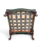 A George III Chippendale period mahogany wing arm chair bottom