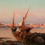 View of the Bay of Naples by Alessandro La Volpe Italian, 1877 boat Painting