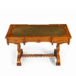 A Victorian walnut marquetry writing table top