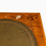 A Victorian walnut marquetry writing tables