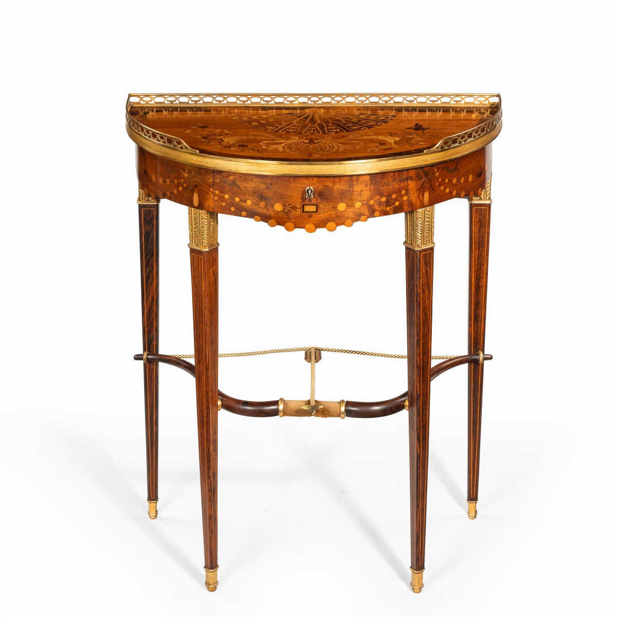 A French demi-lune rosewood bow and arrow table by Georges-François Alix