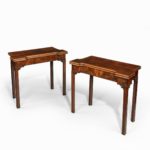 A very fine pair of George III mahogany and plum pudding mahogany concertina action card tables 1