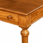 A mid-Victorian free-standing walnut writing table by Holland and Sons corner