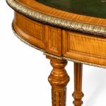 An unusual Victorian freestanding oval satinwood details
