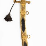 A cased Lloyds £ 50 sword for valour awarded to Lt. Ogle Moore of H.M.S. Maidstone 1804 cased