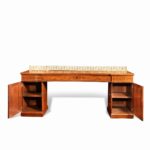 A Regency pale mahogany pedestal sideboard open