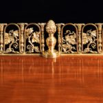 A Regency pale mahogany pedestal sideboard details