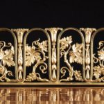 A Regency pale mahogany pedestal sideboard detail