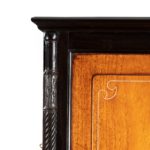 An Anglo-Chinese camphor and ebony campaign secretaire bookcase