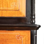 An Anglo-Chinese camphor and ebony campaign secretaire bookcase details