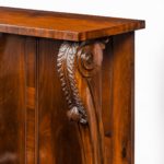 A pair of late Regency flame mahogany console tables details