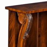 Pair of late Regency flame mahogany console table detail