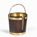 George III mahogany and brass-bound plate bucket