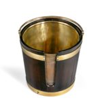 George III mahogany and brass-bound plate bucket top