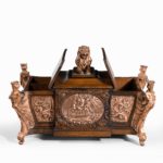 A large ornamental casket made from the oak and copper of HMS Foudroyant, Nelson’s flagship top open