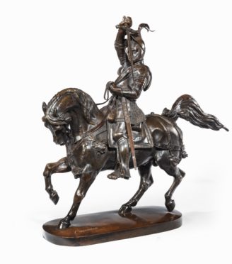 An Italian bronze equestrian sculpture of Emanuele Filiberto, Duke of Savoia, by Baron Carlo Marochetti