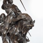 An Italian bronze equestrian sculpture close ups