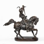 An Italian bronze equestrian sculpture side