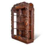 Charlie with his superb monumental Meiji period hard wood display cabinet right side
