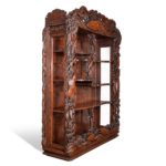 Charlie with his superb monumental Meiji period hard wood display cabinet left side